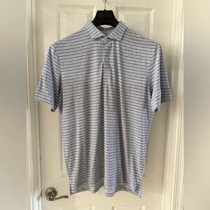 Johnnie-O Blue and White Striped Polo Shirt